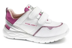 Deportivos De Niña Pablosky Blancos De Piel Y Textil Técnico Con Cierre Adherente 299300 | Pablosky