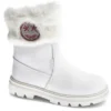 Botas De Niña Pablosky Blancas De Piel Y Textil Técnico Con Cremallera 425200 | Pablosky