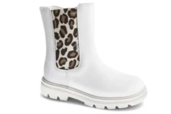 Botas De Niña Pablosky Blancas De Piel Y Textil Técnico Con Cremallera 425800 | Pablosky